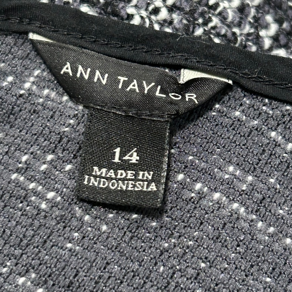 Ann Taylor Women's Black and White Knit Dress Sleeveless Career‎ Size 14 - Picture 4 of 5